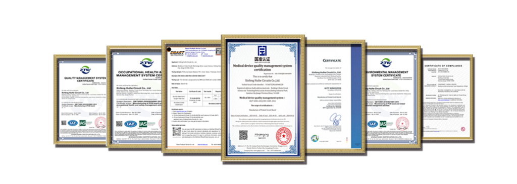 Сертификаты, полученные заводом печатных плат HUIHE